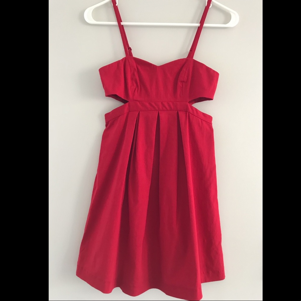 Red cutout mini dress